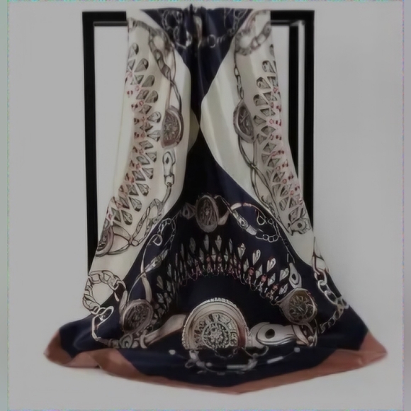 NEW Paisley Print Satin Scarf - Multiple Colors - Picture 4 of 8